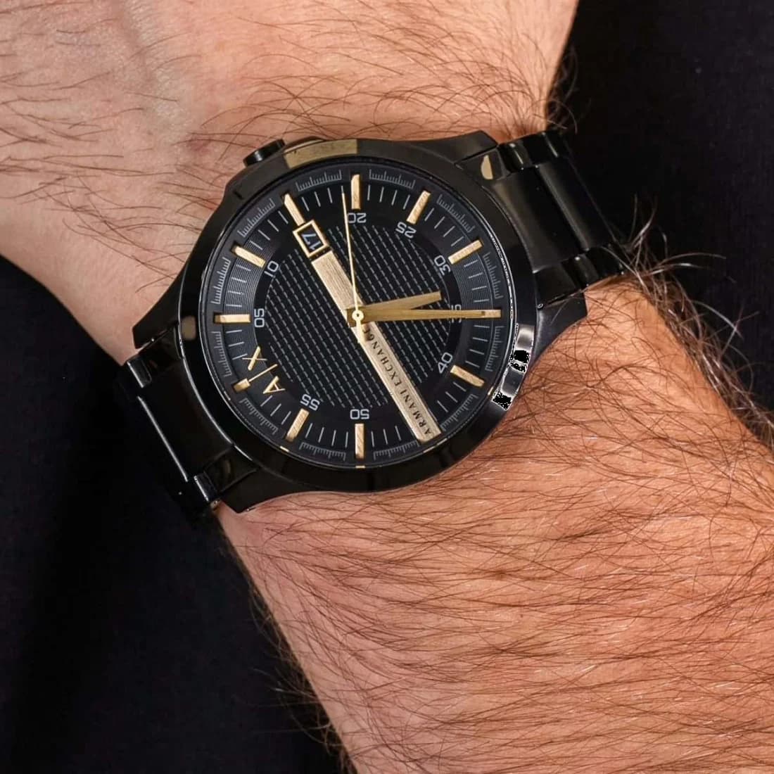 Montre Armani Exchange AX2413 en acier inoxydable IP noir vue 5