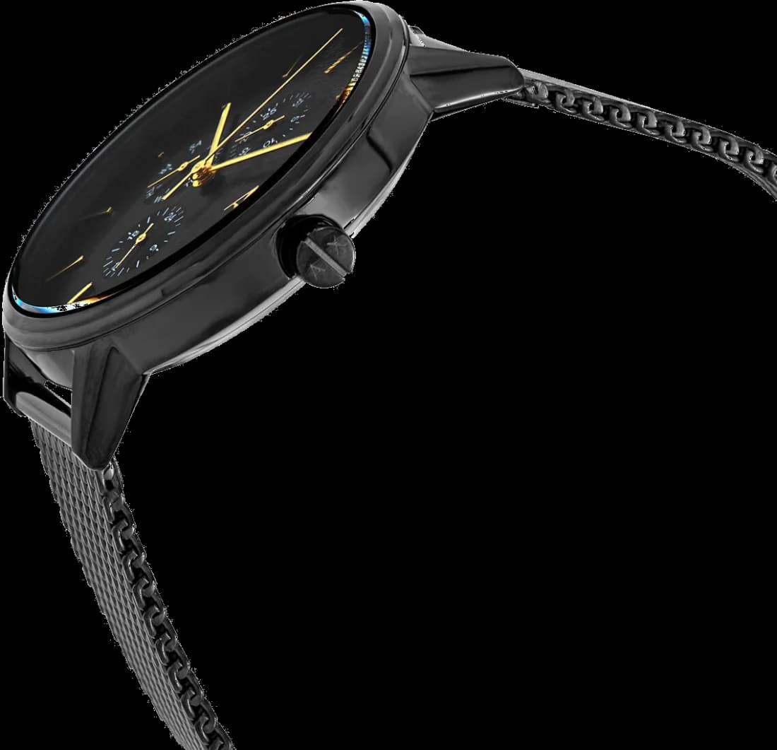 Montre Armani Exchange AX2716 en maille milanaise noire vue 2