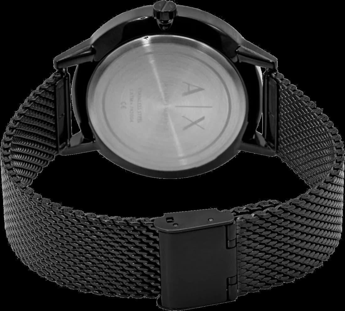 Montre Armani Exchange AX2716 en maille milanaise noire vue 4