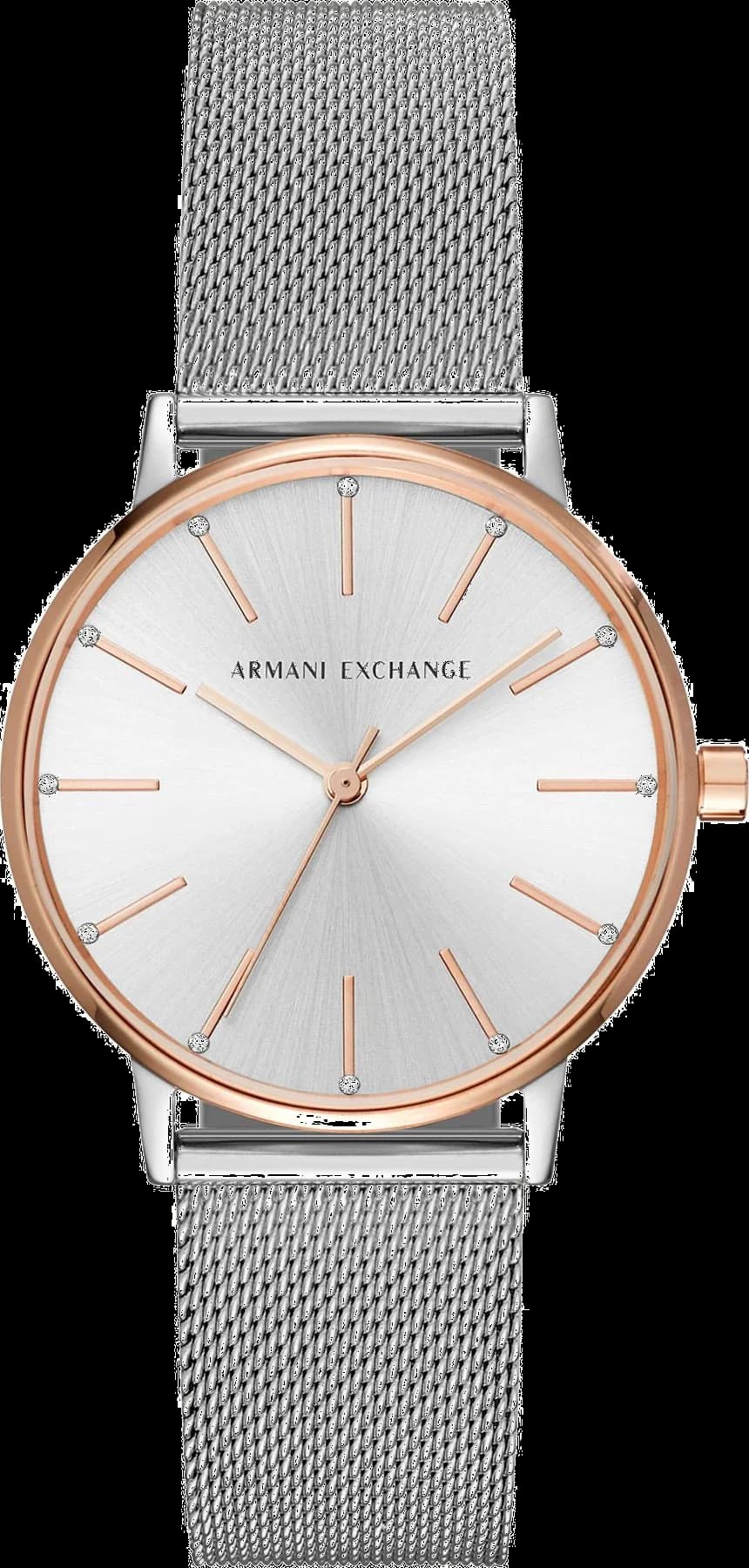 Montre Femme Armani Exchange AX5537 en fine maille milanaise argentée