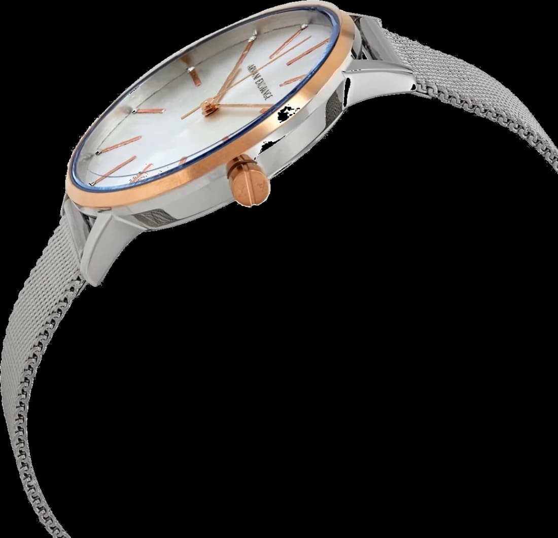 Montre Femme Armani Exchange AX5537 en fine maille milanaise argentée vue 3