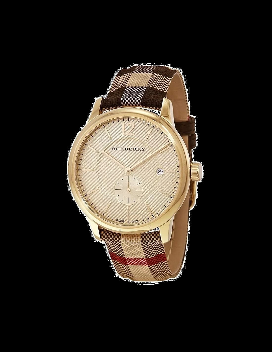 Montre Burberry BU10001 Classic Round 40mm Bracelet Cuir Monogramme