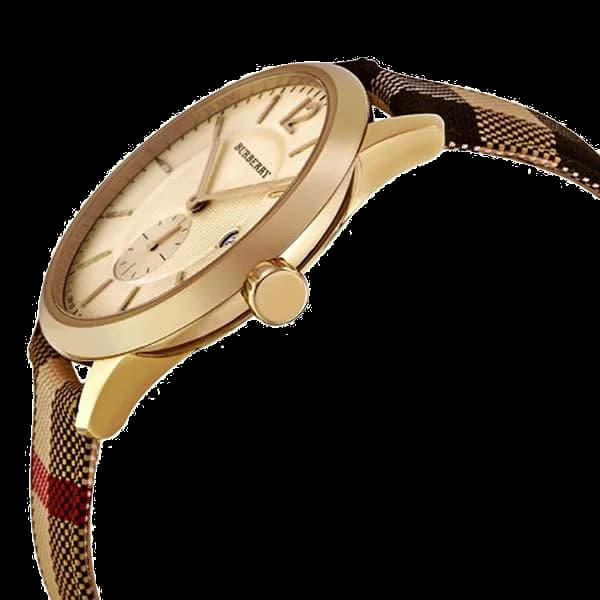 Montre Burberry BU10001 Classic Round 40mm Bracelet Cuir Monogramme vue 2