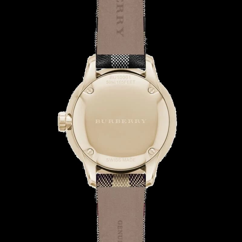 Montre Burberry BU10001 Classic Round 40mm Bracelet Cuir Monogramme vue 4