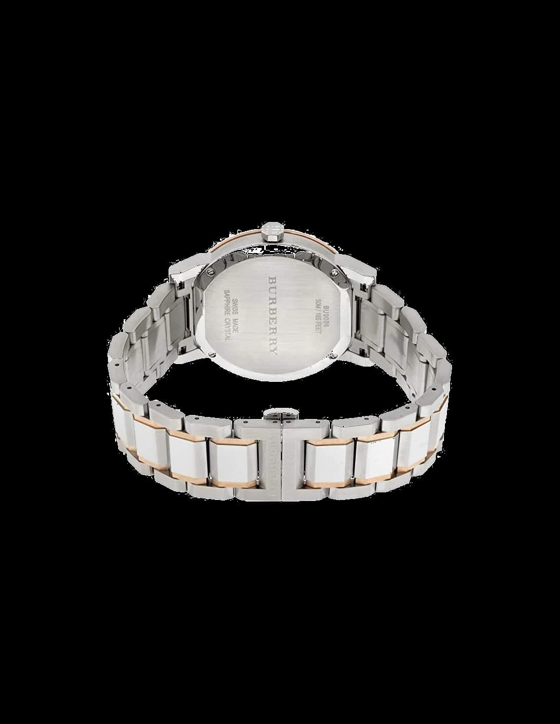 Montre Burberry BU9006 en Acier Inoxydable Bicolore Argent et Or Rose vue 4
