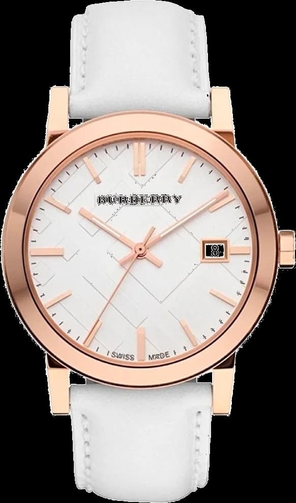 Montre Burberry The City BU9012 Bracelet cuir blanc