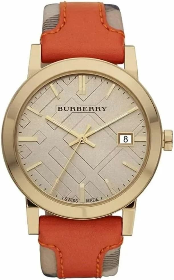 Montre Homme Burberry Large check BU9016 avec bracelet en cuir orange