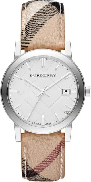 Montre Femme Burberry BU9025 The City Cuir Monogramme Argenté