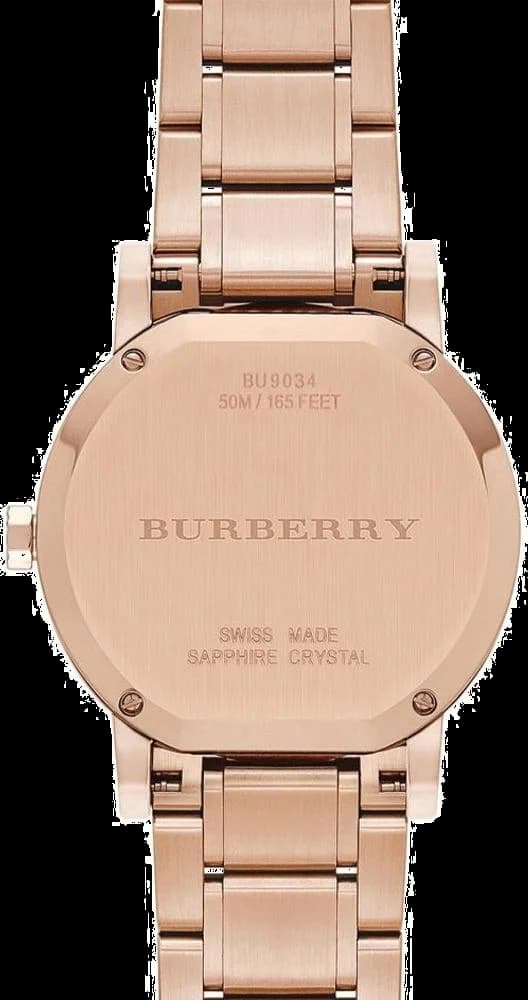 Montre Femme Burberry BU9034 City Métal Or Rose et Cadran Blanc vue 3