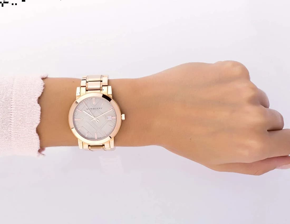 Montre Femme Burberry BU9034 City Métal Or Rose et Cadran Blanc vue 4