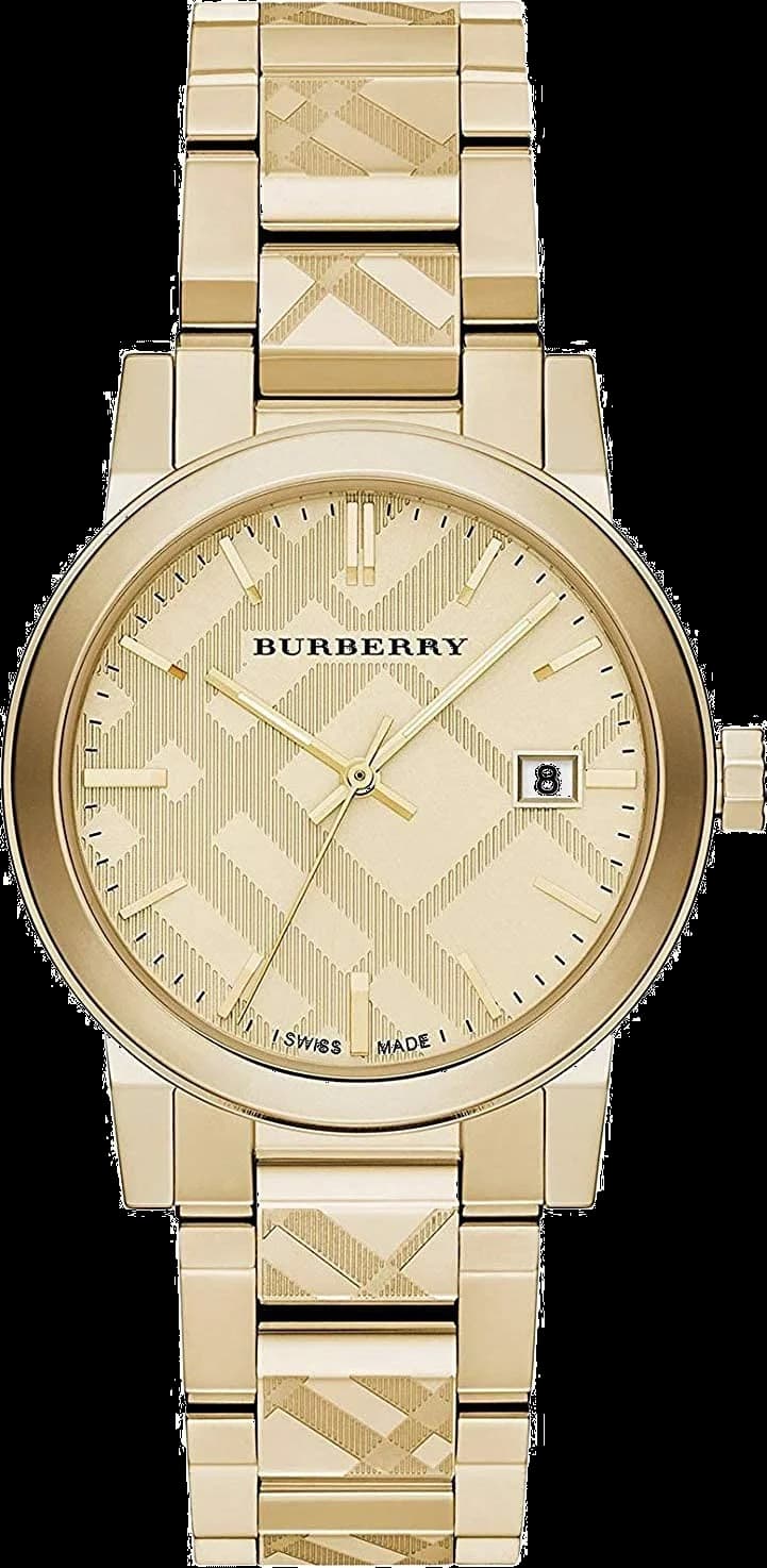 Montre Femme Burberry BU9038 Acier Doré Cadran Motif Check