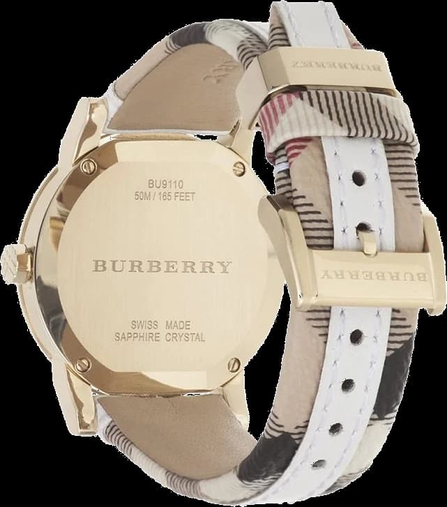 Montre Femme Burberry BU9110 Bracelet Cuir Bicolore et Verre Saphir vue 2