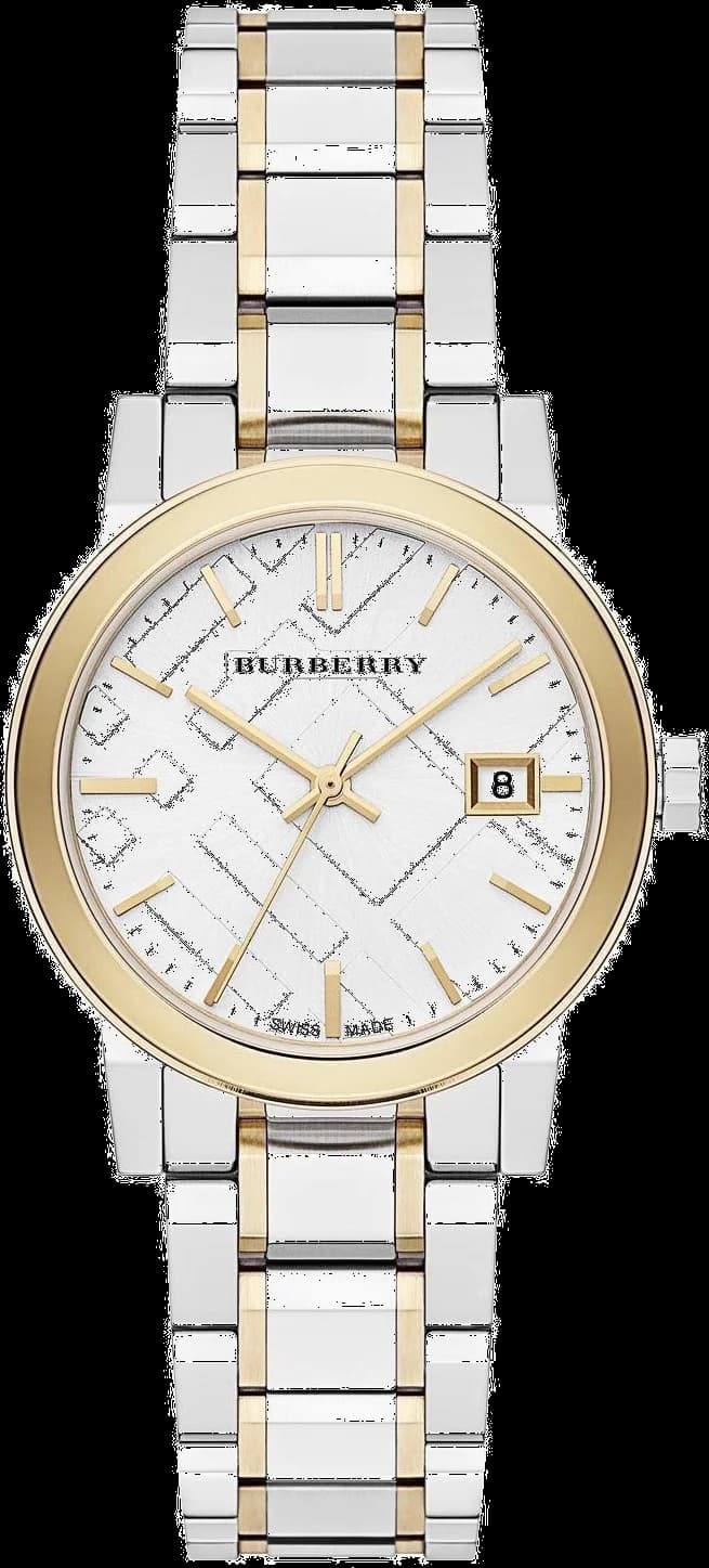 Montre Femme Burberry BU9115 The City Acier Bicolore Cadran Check