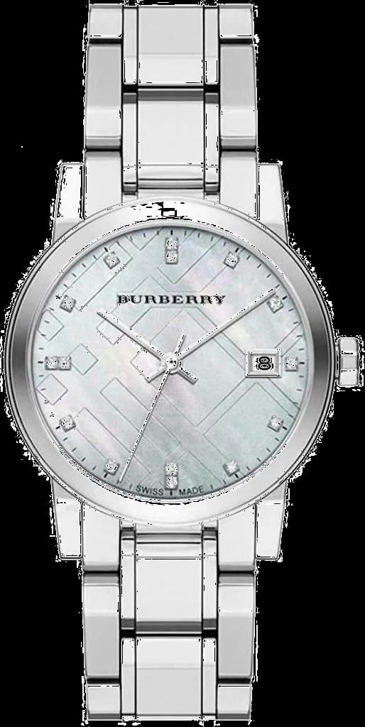 Montre Femme Burberry BU9125 The City Acier Nacre et Diamants