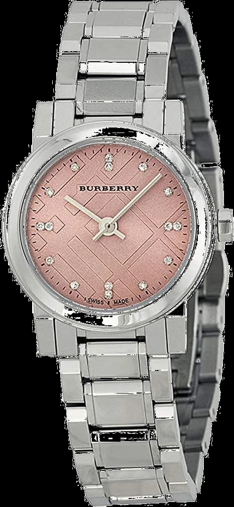 Montre Femme Burberry BU9223 City Cadran Rose Index Diamants