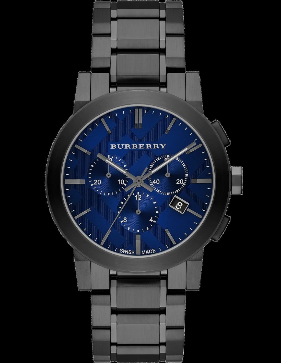 Montre Homme Burberry BU9365 Chronomètre à Cadran Bleu en Acier