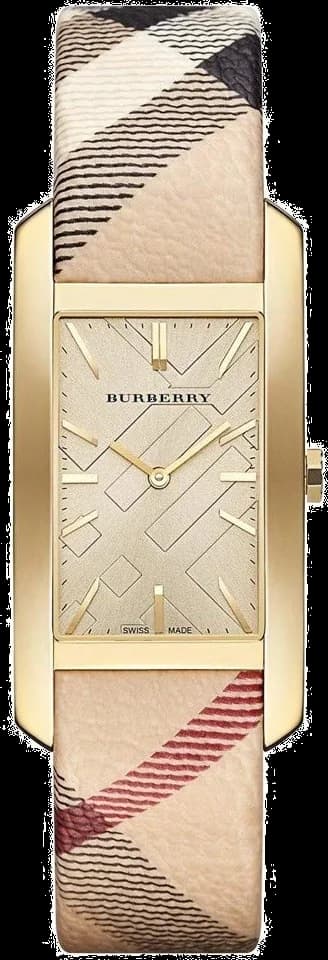 Montre Femme Burberry BU9407 Rectangulaire Cuir Beige et Verre Saphir