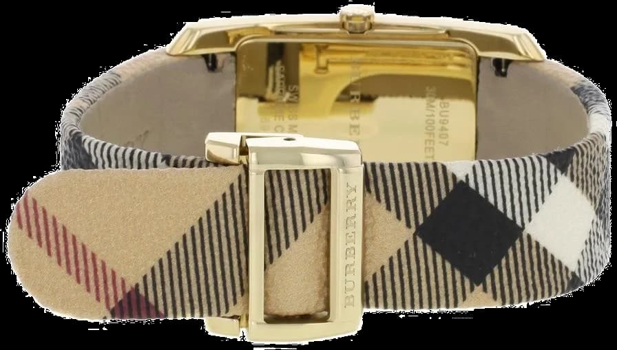 Montre Femme Burberry BU9407 Rectangulaire Cuir Beige et Verre Saphir vue 3