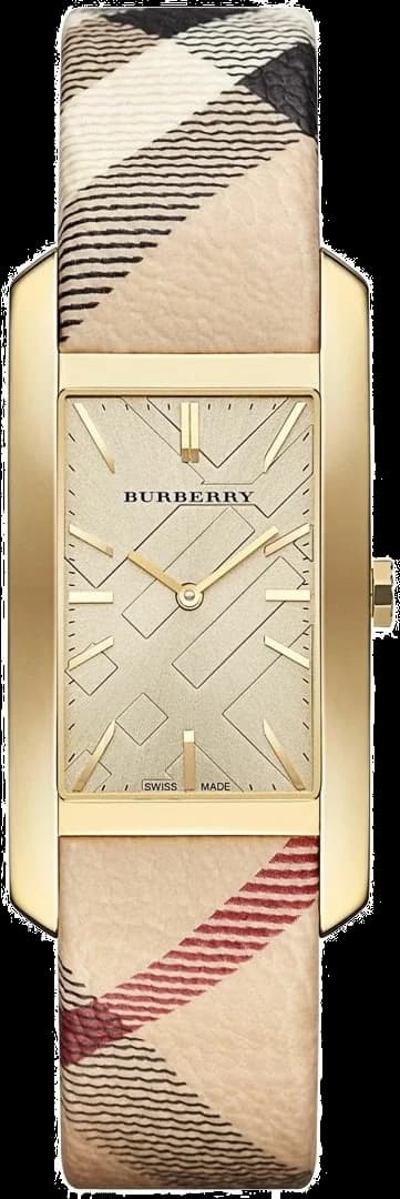 Montre Femme Burberry BU9509 Rectangulaire Cuir Beige Motif Check