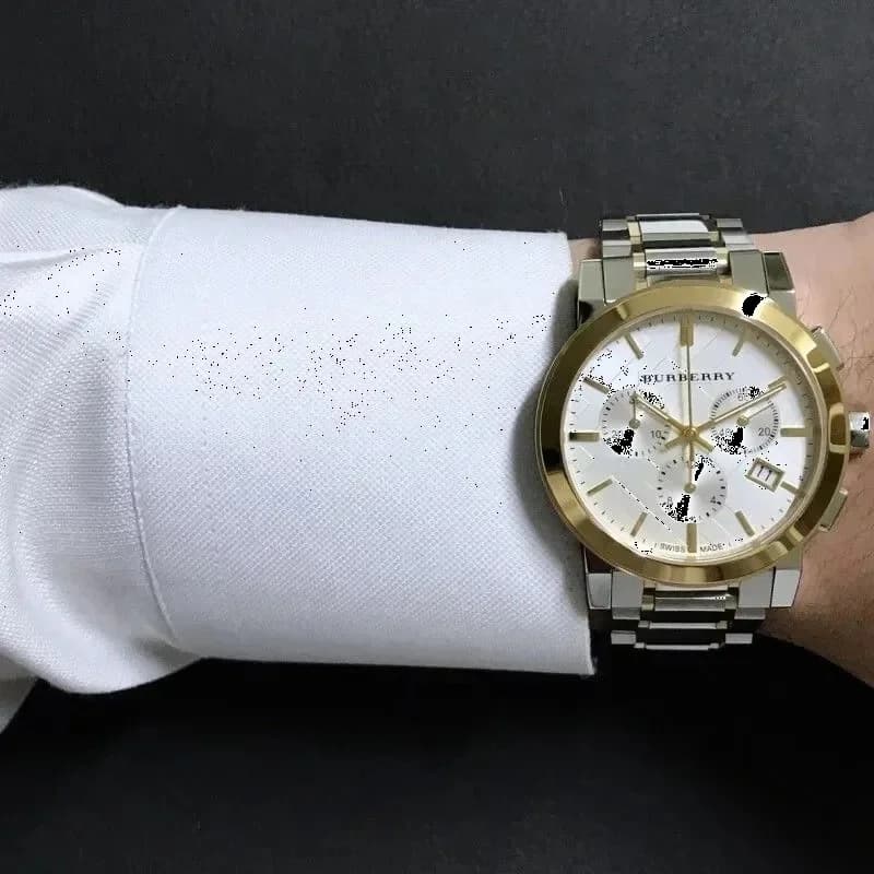 Montre Burberry BU9751 The City Bracelet Acier Bicolore Argent et Or vue 5