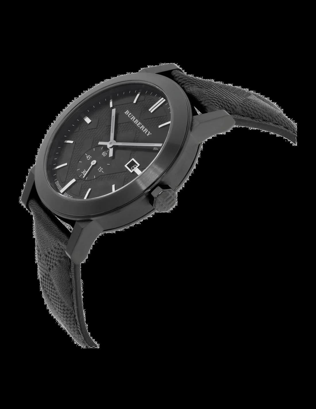 Montre Burberry BU9906 avec bracelet en cuir noir vue 2