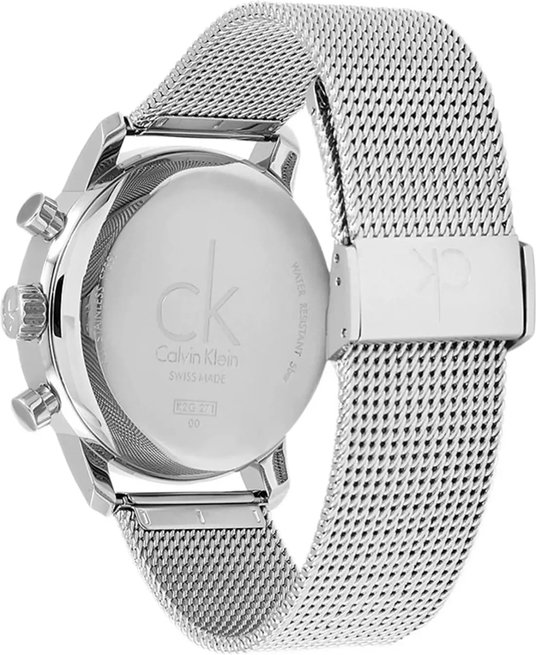 Montre Calvin Klein K2G27126 à Chronographe et Bracelet en Maille Milanaise vue 3