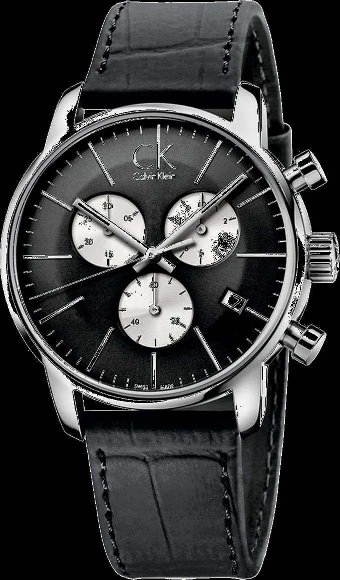 Montre Calvin Klein K2G271CX Chronographe Bracelet Cuir Noir