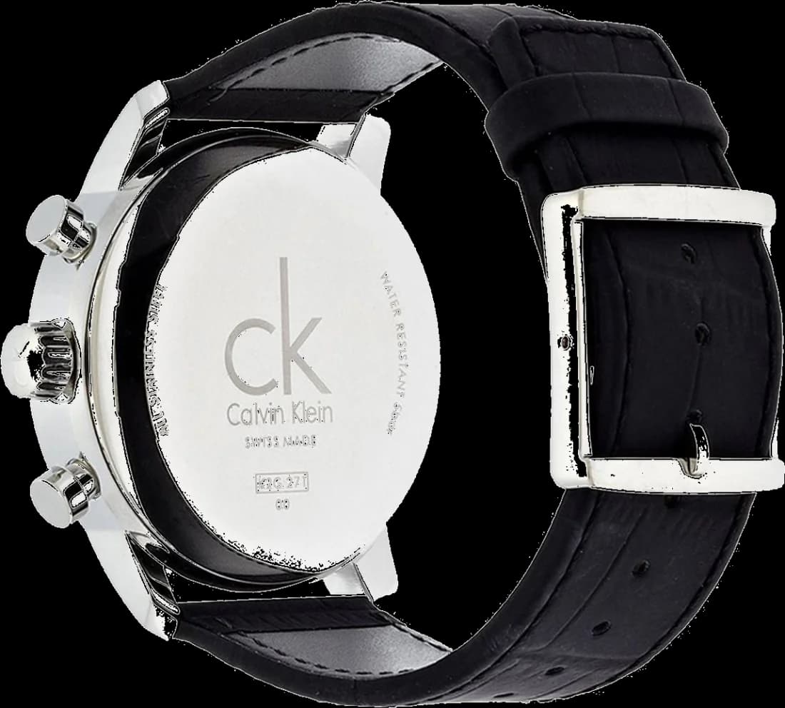 Montre Calvin Klein K2G271CX Chronographe Bracelet Cuir Noir vue 3