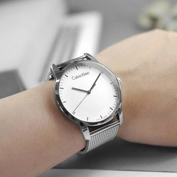 Montre Calvin Klein K2G2G126 Acier Maille Milanaise Cadran Gris vue 3