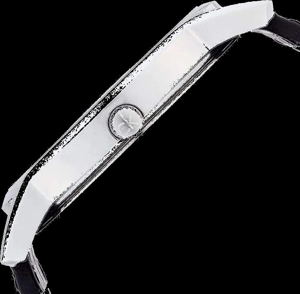 Montre Homme Calvin Klein City K2G2G1C3 Quartz cadran noir bracelet en cuir noir vue 2