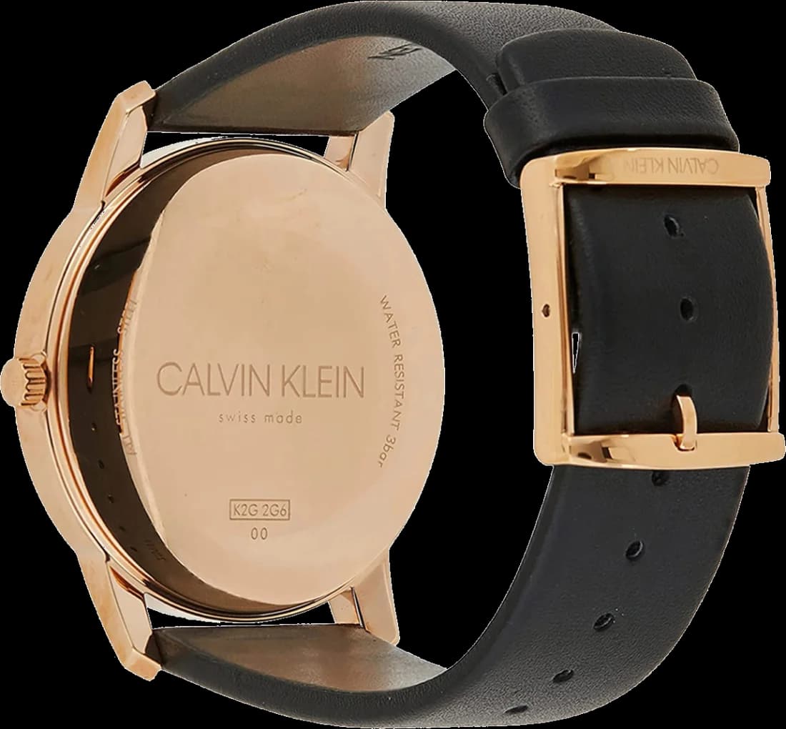 Montre Calvin Klein K2G2G6CZ Cadran Noir et Bracelet Cuir vue 3