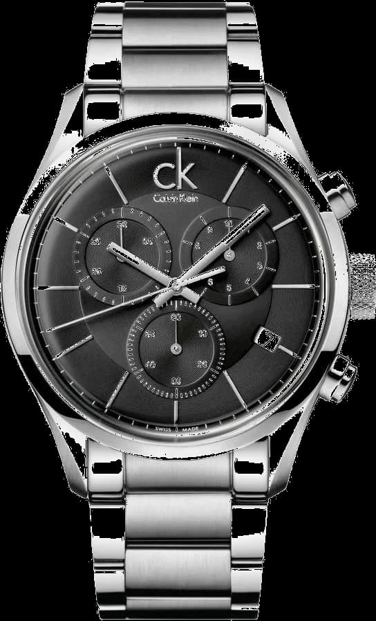 Montre Calvin Klein K2H27104 Chronographe Cadran Noir en Acier