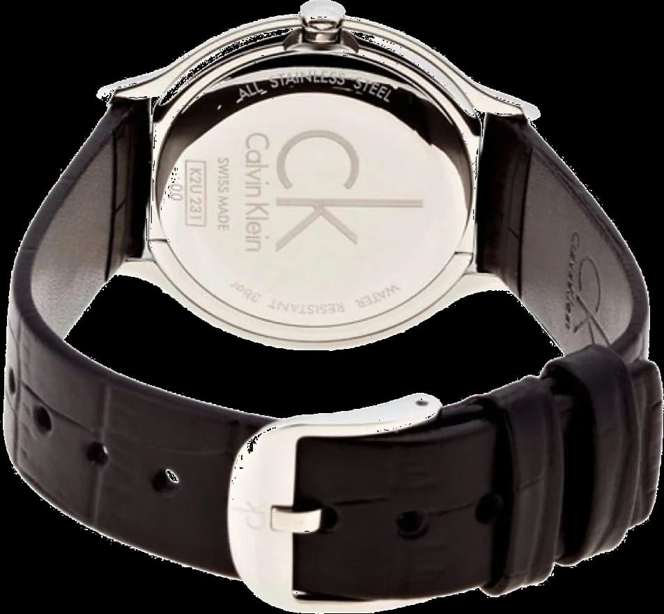 Montre Femme Calvin Klein Skirt K2U231CS Bracelet Cuir Noir Swiss Made vue 2