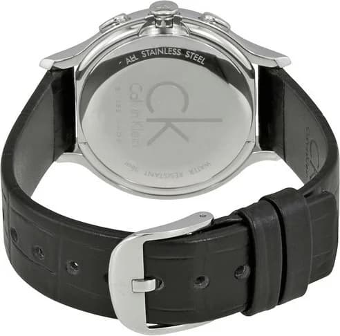 Montre Femme Calvin Klein K2U291C1 Chronographe Cuir Noir Swiss Made vue 3