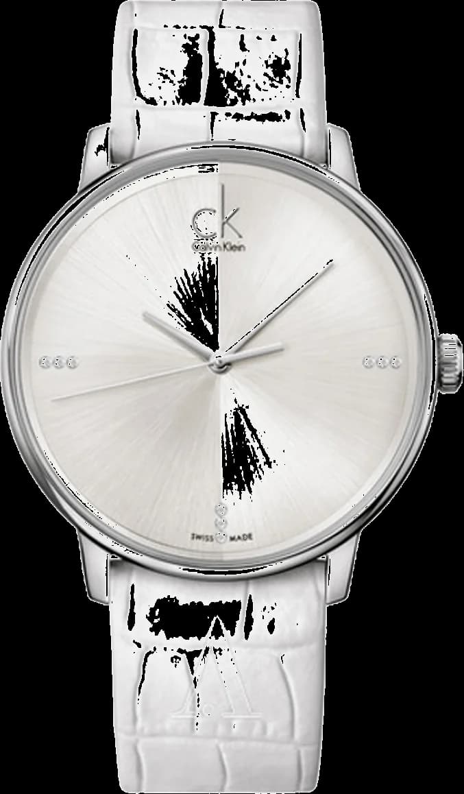 Montre Homme Calvin Klein K2Y2X1KW Accent en Cuir Blanc et Diamants