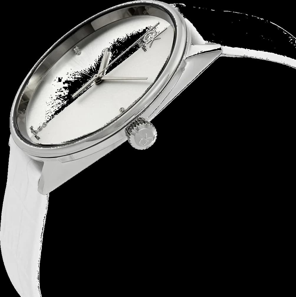 Montre Homme Calvin Klein K2Y2X1KW Accent en Cuir Blanc et Diamants vue 2