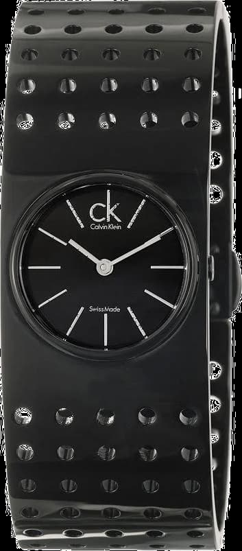 Montre Femme Calvin Klein K8324302 Bracelet Rigide Perforé Acier Noir