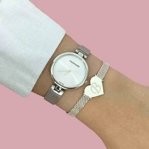 Montre Femme Calvin Klein K8G23126 Maille Milanaise Argentée Swiss Made vue 4