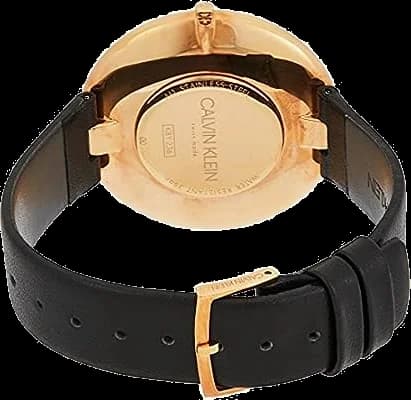 Montre Femme Calvin Klein K8Y236C1 Quartz Cadran Noir Bracelet Cuir vue 3