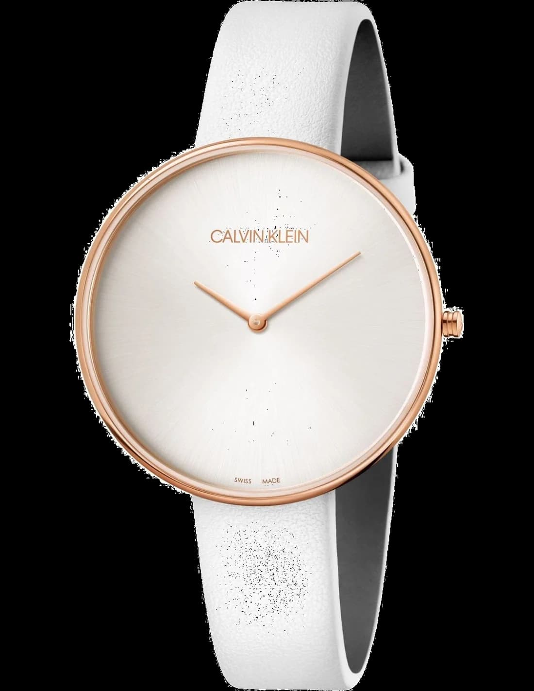 Montre Femme Calvin Klein Full Moon K8Y236L6 Bracelet Cuir Blanc