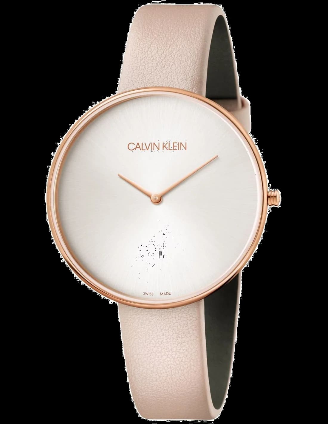 Montre Calvin Klein K8Y236Z6 Bracelet Cuir Rose et Cadran Minimaliste