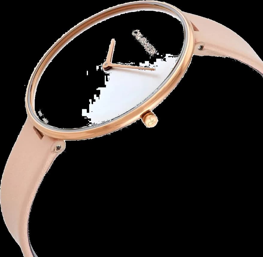 Montre Calvin Klein K8Y236Z6 Bracelet Cuir Rose et Cadran Minimaliste vue 2