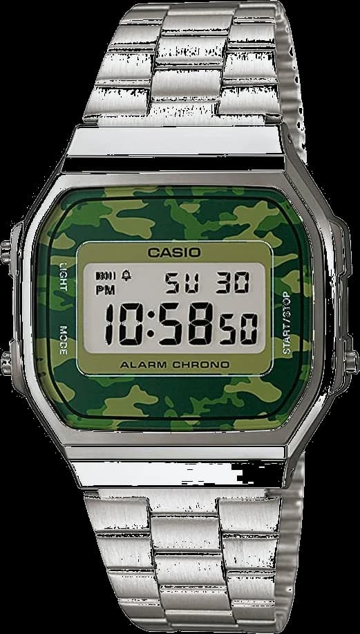 Montre Casio A168WEC-3EF à Cadran Camouflage Militaire et Bracelet en Métal
