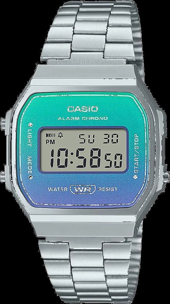 Montre Casio A168WER-2AEF Acier Cadran Bleu Digital