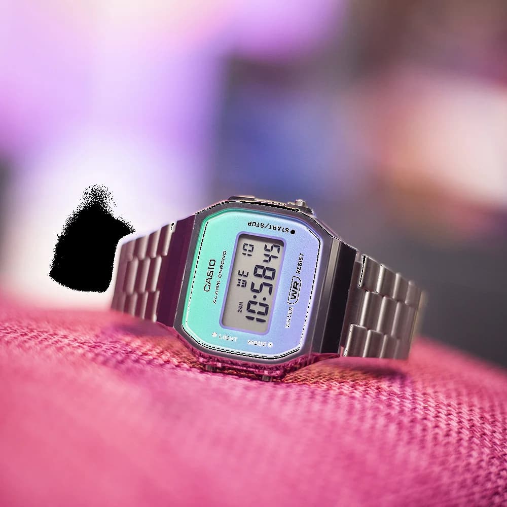 Montre Casio A168WER-2AEF Acier Cadran Bleu Digital vue 2