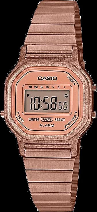 Montre Casio LA-11WR-5AEF en métal doré rose à affichage digital