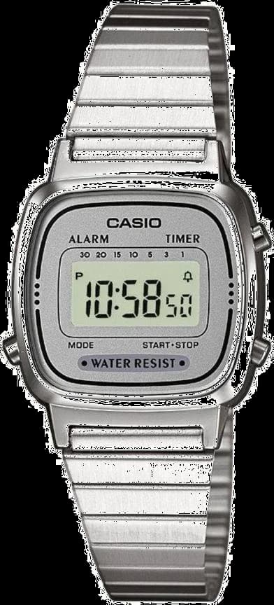 Montre Casio LA670WEA-7EF à Affichage Digital et Bracelet en Acier Gris