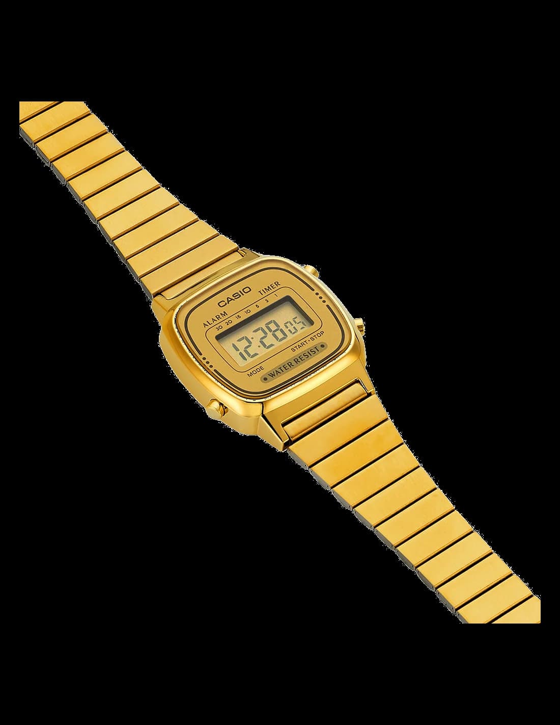Montre Casio LA670WEGA-9EF en métal doré à affichage digital vue 2