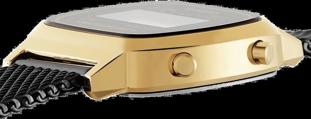 Montre Casio LA670WEMB-1EF Maille Milanaise Noire Affichage Digital vue 2