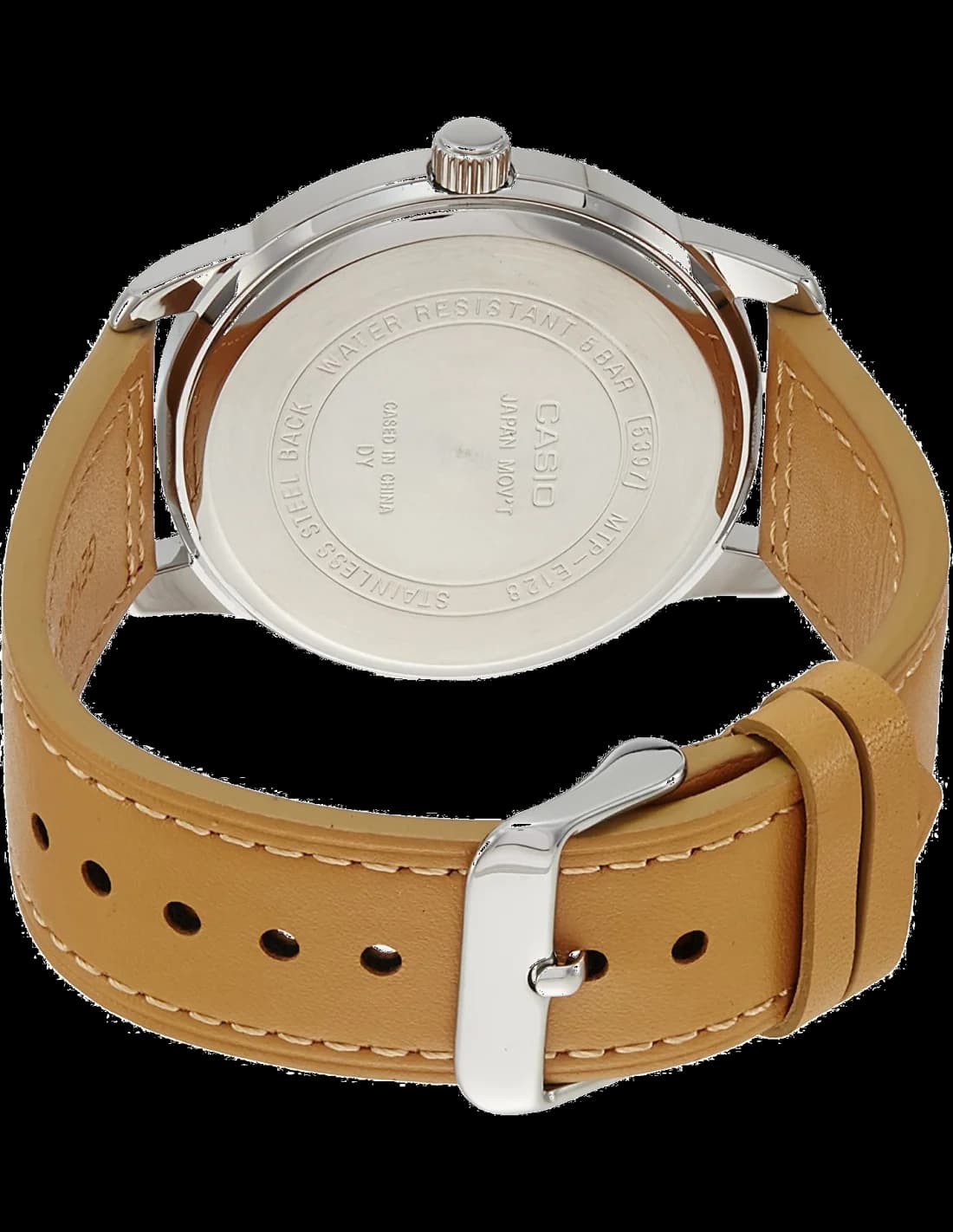 Montre Casio MTP-E128L-2A2V Cadran Bleu et Bracelet Cuir Brun vue 2